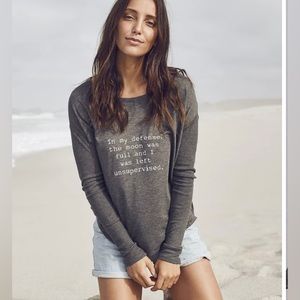 Om & Ah London “Full Moon” Long Sleeve Tee NWT